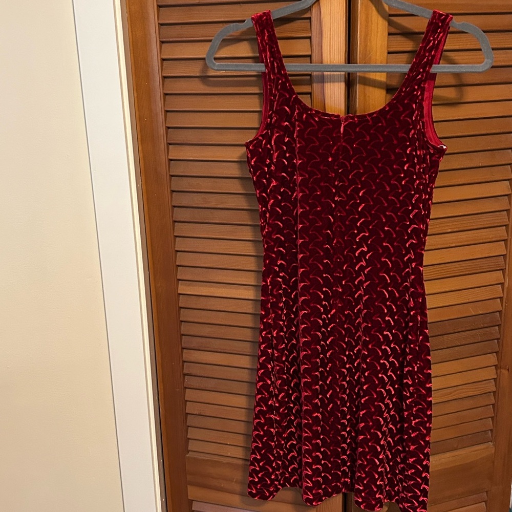 Vintage 80s/90s Algo Red Velvet Dress - Picture 11 of 16